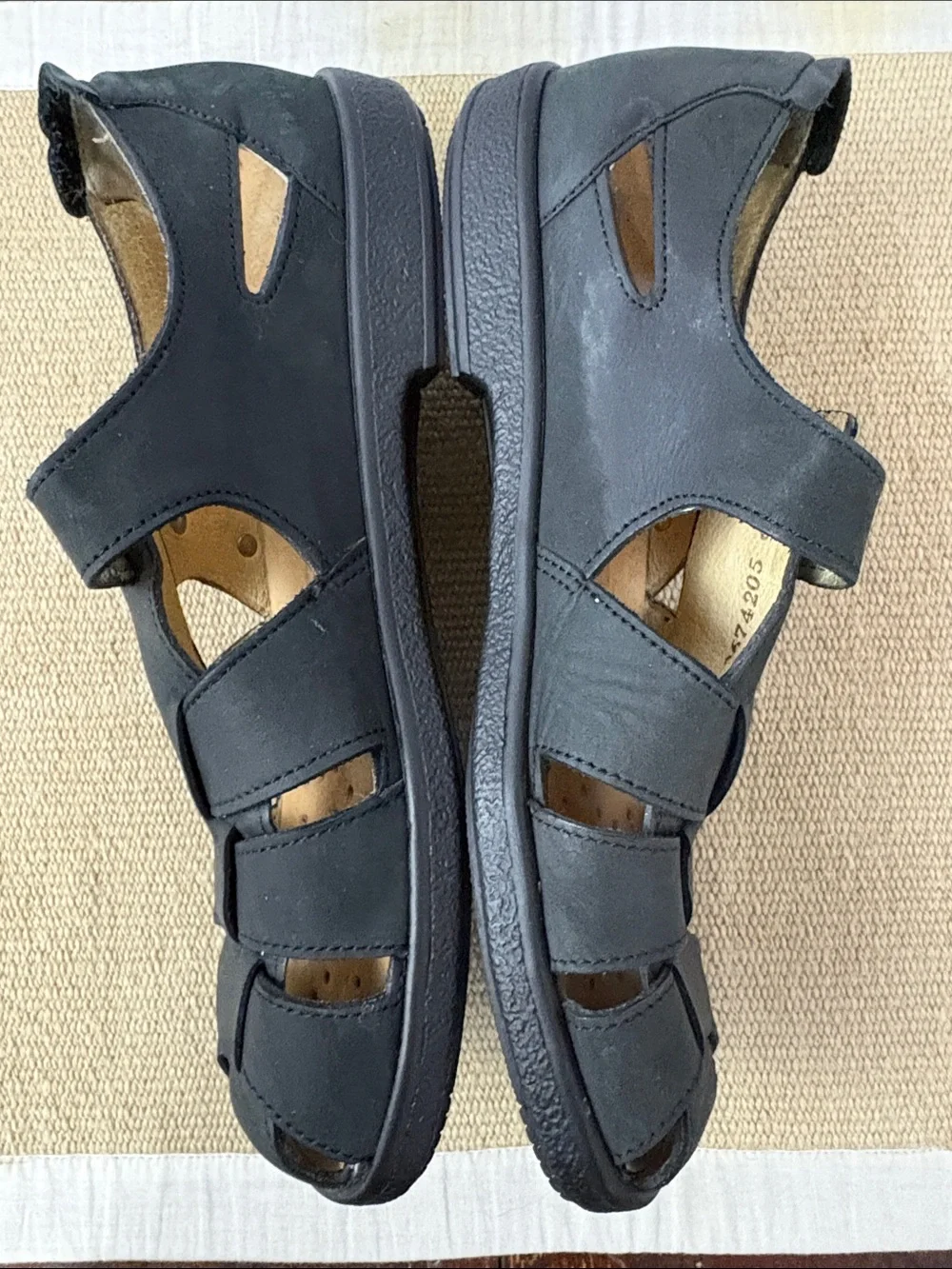 Finn Comfort Orthopedic Black Leather Closed-Toe Fisherman Sandals 7.5 Euro38